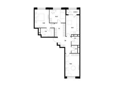 Планировки трехкомнатные в Жилой район ÁLIA (АЛИА)