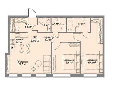 Планировки трехкомнатные в Stories на Мосфильмовской