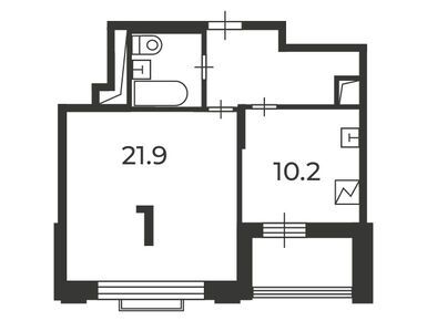 1-комнатная 43.00 кв.м, Жилой дом «Михалковская ул., д. 48, к. 4», 22 696 843 руб.