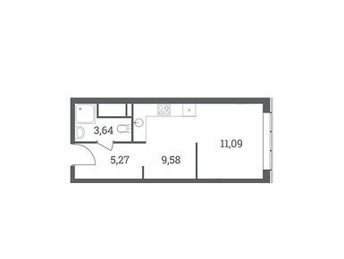 1-комнатная 29.58 кв.м, Жилой квартал HEADLINER (Хедлайнер), 19 848 600 руб.