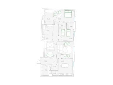 2-комнатная 146.00 кв.м, Клубный дом Duo (Дуо), 329 625 000 руб.