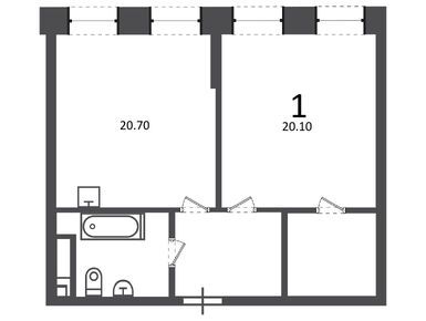 1-комнатная 59.60 кв.м, Жилой дом «Светланова ул., д. 11, к. 2», 27 237 209 руб.