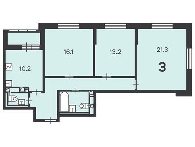 3-комнатная 79.80 кв.м, Жилой дом «Гостиничный пр-д, д. 10», 29 377 576 руб.