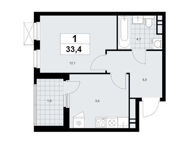 Планировки однокомнатные в Жилой район «Скандинавия»