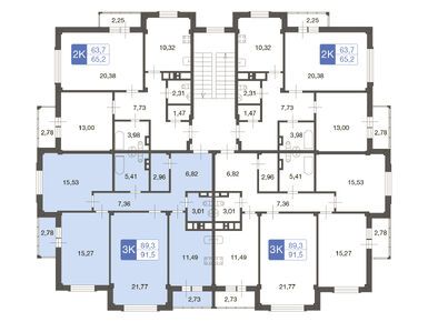 Планировки трехкомнатные в ЖК «Ново-Никольское»