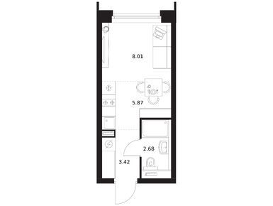 Студия 20.49 кв.м, Бусиновский парк, 12 041 973 руб.