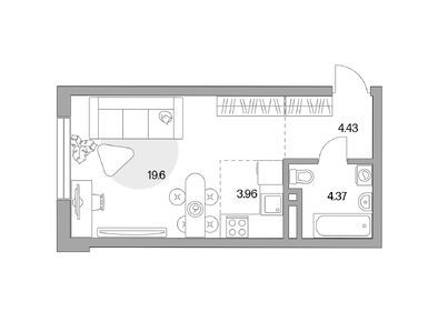 Студия 32.36 кв.м, ЖК «BeLuck Коломенское» (БиЛак Коломенское), 13 271 436 руб.