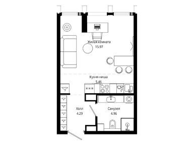 Студия 30.68 кв.м, ЖК MOD (Мод), 20 672 184 руб.
