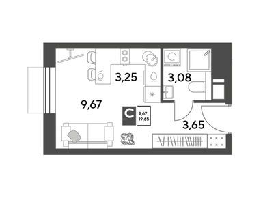 Планировки студии в ЖК «Публицист»