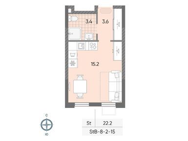 Студия 22.20 кв.м, ЖК «Лучи», 12 050 093 руб.