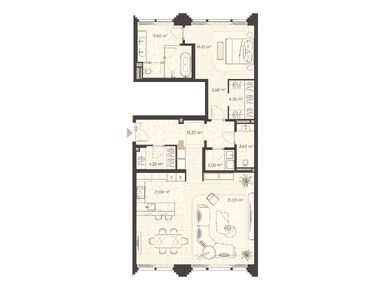 1-комнатная 115.30 кв.м, Клубный дом Nicole (Николь), 299 780 000 руб.