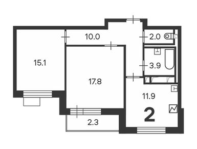 2-комнатная 60.70 кв.м, Жилой дом «Балаклавский пр-кт, д. 17», 30 591 498 руб.