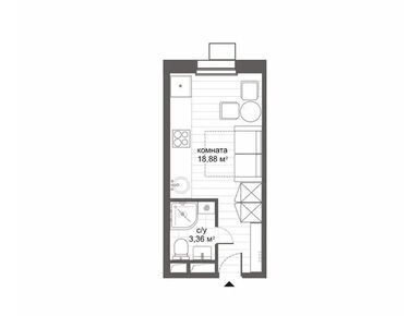 Студия 22.24 кв.м, «CitiMix Новокосино» (СитиМикс Новокосино), 6 166 000 руб.