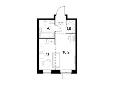 Студия 25.50 кв.м, ЖК «1-й Ясеневский» (Первый Ясеневский), 12 879 285 руб.