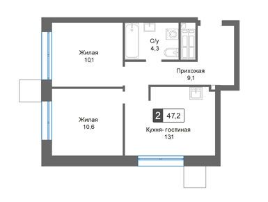 Планировки двухкомнатные в Сити квартал «Отрада»