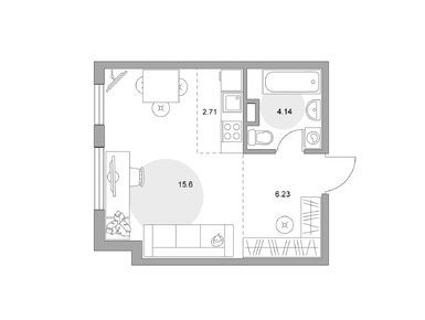 Студия 28.68 кв.м, ЖК «Аникеевский», 5 534 463 руб.