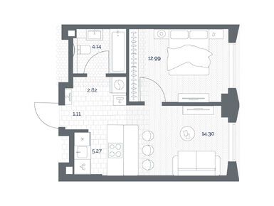 Планировки однокомнатные в ЖК TATE (Тейт)
