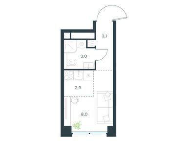 Студия 17.00 кв.м, Level Звенигородская, 14 680 829 руб.