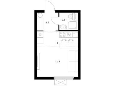Студия 23.60 кв.м, Ярославский квартал, 7 384 440 руб.