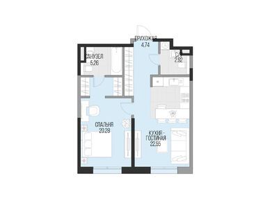 Планировки однокомнатные в Квартал «Садовническая 69»