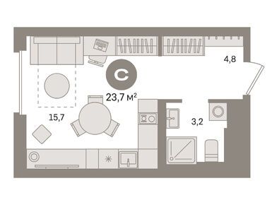Планировки студии в ЖК «Квартал Герцена»