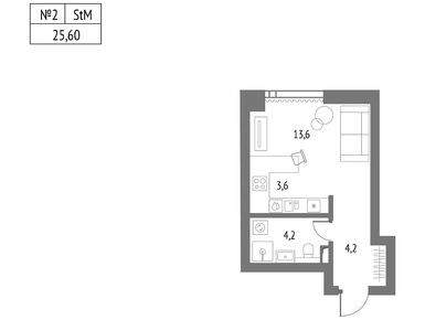 Планировки студии в Квартал небоскребов Upside Towers (Апсайд Тауерс)