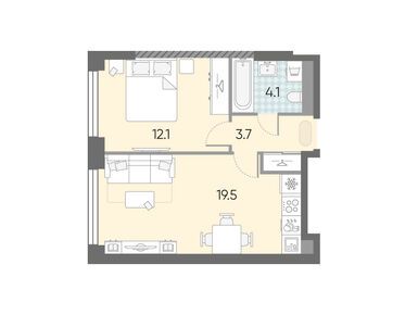 Планировки однокомнатные в ЖК «ЗИЛАРТ»