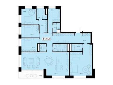 5-комнатная 250.00 кв.м, Клубный дом Woods (Вудс), 350 000 000 руб.