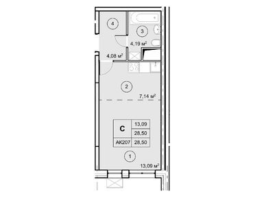 1-комнатная 36.10 кв.м, ЖК «Экоград Новый Катуар», 6 140 610 руб.