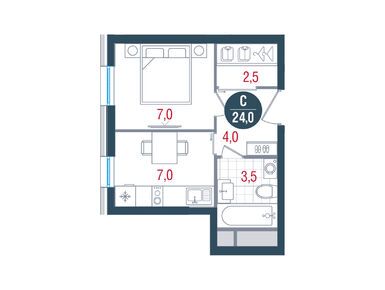 Студия 24.00 кв.м, ЖК «Русич Кантемировский», 11 876 800 руб.
