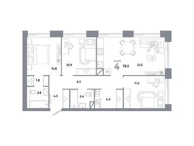 Планировки четырехкомнатные в ЖК «Страна. Заречная»