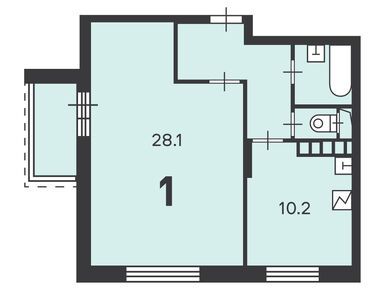 1-комнатная 48.90 кв.м, Жилой дом «Молодцова ул., д. 33, к. 1», 15 931 620 руб.