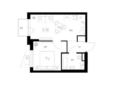 1-комнатная 32.30 кв.м, Онежский вал, 16 899 360 руб.