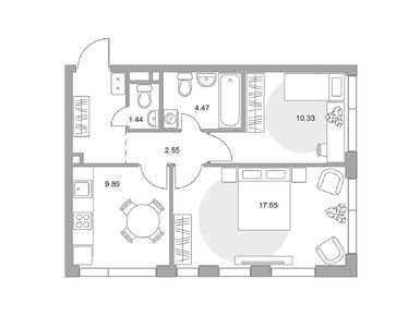 Планировки двухкомнатные в ЖК MYPRIORITY Нижегородская (Май Приорити Нижегородская)