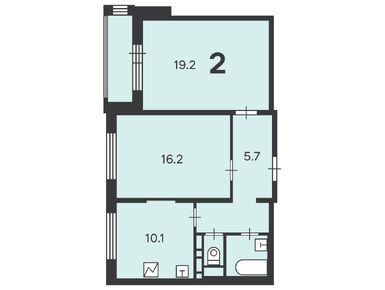 Планировки двухкомнатные в Жилой дом «Кварцевая ул., д. 2-5»