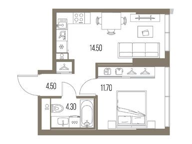 Планировки однокомнатные в ЖК «Северный Порт»