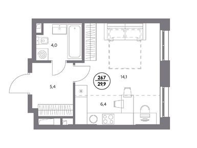 Планировки студии в ЖК «Адмирал»