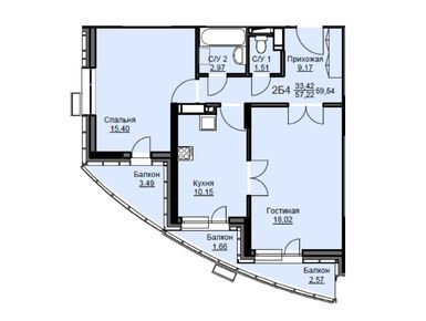 Планировки двухкомнатные в ЖК «Соболевка» (Щелково)