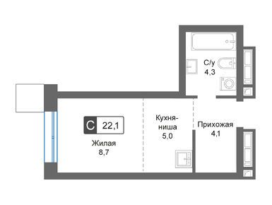 Планировки студии в Сити квартал «Отрада»