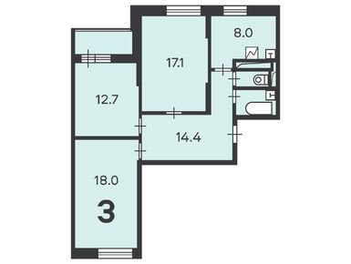 3-комнатная 74.60 кв.м, Жилой дом «Щелковское ш., д. 90, к. 1», 19 604 134 руб.