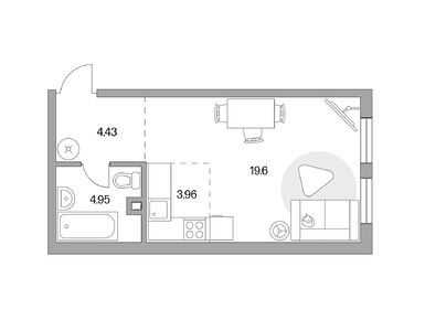 Студия 32.94 кв.м, ЖК «BeLuck Коломенское» (БиЛак Коломенское), 15 964 104 руб.