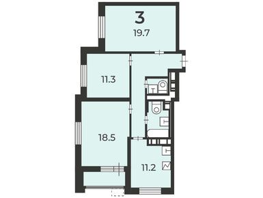 3-комнатная 78.50 кв.м, Жилой дом «Гаражная ул., д. 1», 29 264 800 руб.