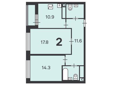 2-комнатная 62.80 кв.м, Жилой дом «Аминьевское ш., д. 4Д, к. 1», 21 728 800 руб.
