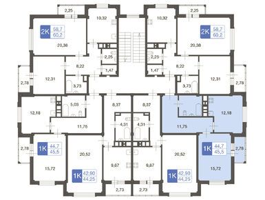 1-комнатная 44.40 кв.м, ЖК «Ново-Никольское», 8 532 286 руб.