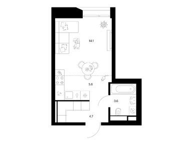 Планировки студии в Онежский вал