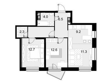 Планировки трехкомнатные в ЖК Crystal Трилогия (Кристалл Трилогия)