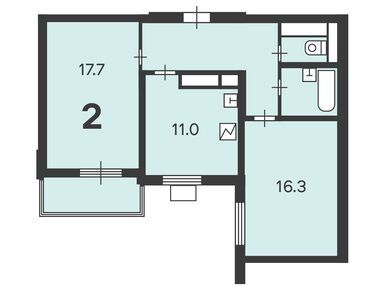 2-комнатная 60.80 кв.м, Жилой дом «Городская ул., д.12, 14», 13 592 667 руб.