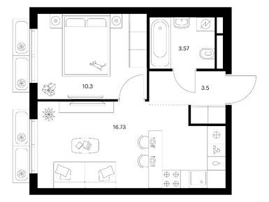 Планировки однокомнатные в Ильинские луга