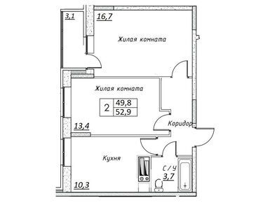 Планировки двухкомнатные в ЖК «Шоколад» (Дмитров)