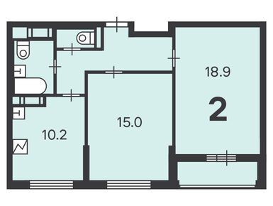 Планировки двухкомнатные в Жилой дом «Шелихова пр-д, д. 7; д. 9, к. 1»